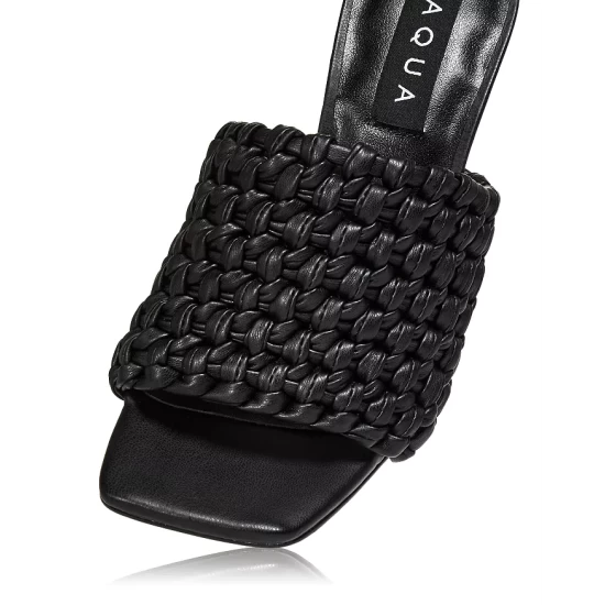 Best Pirce ✔️ AQUA ❤️ Women's Katy Woven Low Heel Slide Sandals - 100% Exclusive Black ⌛ 5 Best Pirce ✔️ AQUA ❤️ Women's Katy Woven Low Heel Slide Sandals - 100% Exclusive Black ⌛ - Image 5