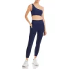 Outlet ⌛ AQUA One Shoulder Sports Bra & 7/8 Medium Compression Leggings - 100% Exclusive Lapis 🎁