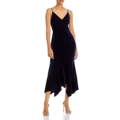 Best Sale 🔥 AQUA Velvet Mermaid Midi Dress - 100% Exclusive Navy ✨