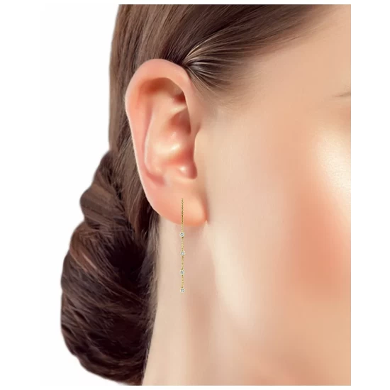 Coupon 💯 AQUA Threader Drop Earrings - 100% Exclusive Gold 🔥 2 Coupon 💯 AQUA Threader Drop Earrings - 100% Exclusive Gold 🔥 - Image 2