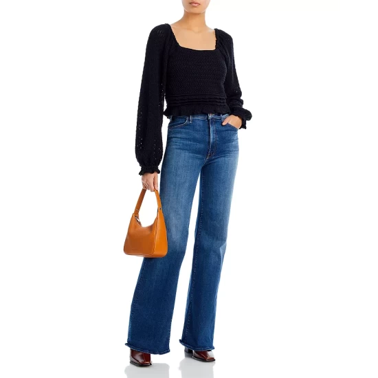 Brand new ๐ AQUA Pointelle Knit Sweater - 100% Exclusive Black ๐ 6 Brand new ๐ AQUA Pointelle Knit Sweater - 100% Exclusive Black ๐ - Image 6