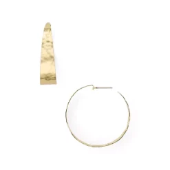 Top 10 🌟 AQUA Hammered Tapered Hoop Earrings - 100% Exclusive Gold 🥰