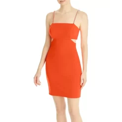 Coupon 😉 AQUA Scuba Side Cutout Sheath 😍 Dress - 100% Exclusive Orange ✔️