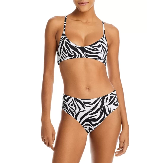 Discount ๐ AQUA Animal Print Bralette Bikini Top - 100% Exclusive Black Multi โค๏ธ 3 Discount ๐ AQUA Animal Print Bralette Bikini Top - 100% Exclusive Black Multi โค๏ธ - Image 3