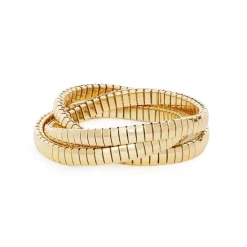 Coupon ❤️ AQUA Triple Row Interlocking Omega Chain Bracelet In Gold Tone - 100% Exclusive ✔️