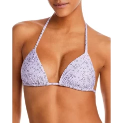 Discount 🎉 AQUA Bandana Print Triangle Bikini Top - 100% Exclusive Lavender ✔️