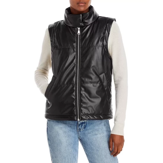 Discount ๐งจ AQUA Faux Leather Zip Vest - 100% Exclusive Black ๐ 5 Discount ๐งจ AQUA Faux Leather Zip Vest - 100% Exclusive Black ๐ - Image 5