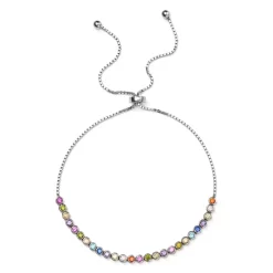 Outlet 🎉 AQUA Multicolor Stone Sterling Silver Slider Bracelet - 100% Exclusive Multi/gold ✨