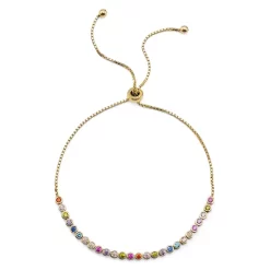 Outlet 🎉 AQUA Multicolor Stone Sterling Silver Slider Bracelet - 100% Exclusive Multi/gold ✨ -AQUA Elegant shop unnamed file 3801