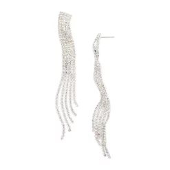 Deals ๐ AQUA Cubic Zirconia Fringe Drop Earrings In Sterling Silver Plated - 100% Exclusive ๐