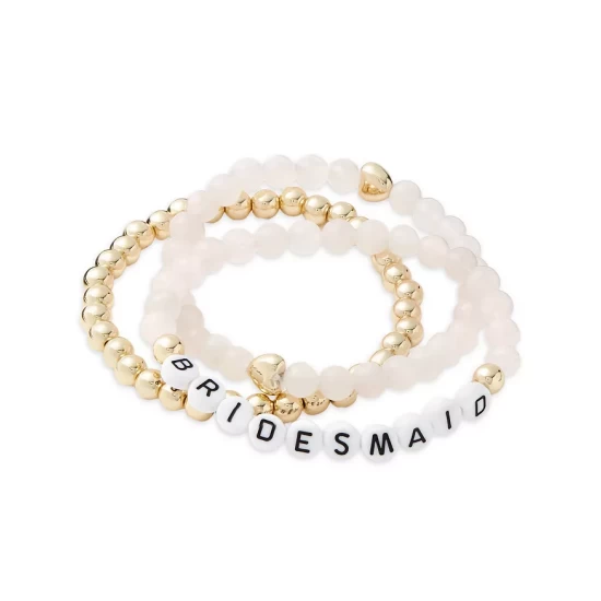 Promo ❤️ AQUA Bridesmaid Beaded Stretch Bracelets In 18K Gold Plated - 100% Exclusive Pink/gold ⭐ 1 Promo ❤️ AQUA Bridesmaid Beaded Stretch Bracelets In 18K Gold Plated - 100% Exclusive Pink/gold ⭐