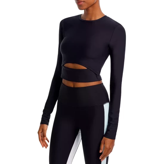 Best Sale ✨ AQUA Long Sleeve Cutout Top - 100% Exclusive Black ✔️ 1 Best Sale ✨ AQUA Long Sleeve Cutout Top - 100% Exclusive Black ✔️