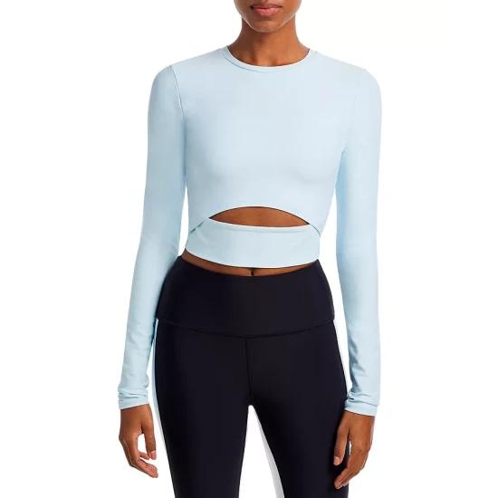 Best Sale ✨ AQUA Long Sleeve Cutout Top - 100% Exclusive Black ✔️ 3 Best Sale ✨ AQUA Long Sleeve Cutout Top - 100% Exclusive Black ✔️ - Image 3