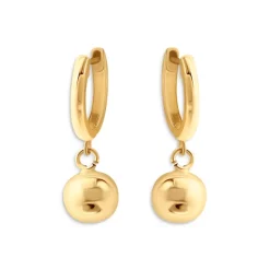 Best reviews of ✔️ AQUA Ball Drop Hoop Earrings - 100% Exclusive Gold 💯
