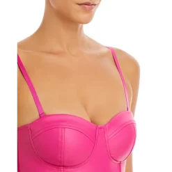 Discount ❤️ AQUA Faux Leather Bustier Bodysuit - 100% Exclusive Pop Pink 🔔 -AQUA Elegant shop unnamed file 3875