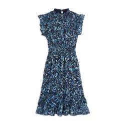 Cheap โ AQUA Girls' Best Seller Printed Ruffled Midi Dress, Big Kid - 100% Exclusive Navy โจ