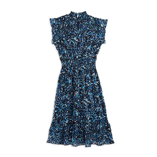 Cheap ⌛ AQUA Girls' Best Seller Printed Ruffled Midi Dress, Big Kid - 100% Exclusive Navy ✨ 2 Cheap ⌛ AQUA Girls' Best Seller Printed Ruffled Midi Dress, Big Kid - 100% Exclusive Navy ✨ - Image 2