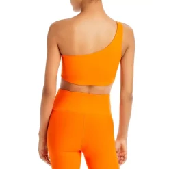 Wholesale 💯 AQUA One Shoulder Sports Bra & Lace Up Front Bike Shorts - 100% Exclusive Hot Orange ❤️ -AQUA Elegant shop unnamed file 3891