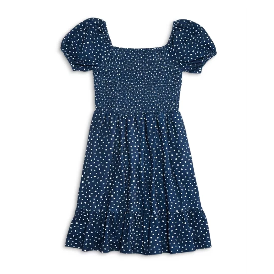 Best Sale β AQUA π Girls' Short Sleeve Smocked π Dress, Big Kid - 100% Exclusive Navy/white β 2 Best Sale β AQUA π Girls' Short Sleeve Smocked π Dress, Big Kid - 100% Exclusive Navy/white β - Image 2