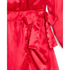 Deals 🎁 AQUA Girls' Satin Faux Wrap Dress - Big Kid - 100% Exclusive Dark Pink 🧨 -AQUA Elegant shop unnamed file 3921