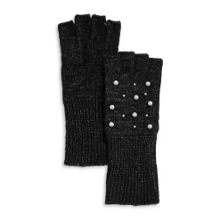 Flash Sale 💯 AQUA Faux Pearl Fingerless Gloves - 100% Exclusive Black/white ✨