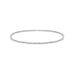 Coupon ✔️ AQUA 2mm Beaded Stretch Bracelet - 100% Exclusive Silver 💯