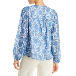 Coupon ✨ AQUA Long Sleeve Flowy Printed Top - 100% Exclusive Blue Print ⭐ -AQUA Elegant shop unnamed file 3985