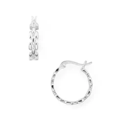 Promo 🎁 AQUA Chain-Effect Sterling Silver Hoop Earrings - 100% Exclusive 🧨