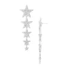 Outlet 😀 AQUA Pavé Star Linear Drop Earrings In Silver Plated - 100% Exclusive ✨