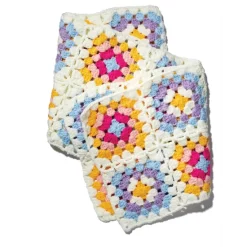 Hot Sale ⌛ AQUA Large Crochet Scarf - 100% Exclusive White/multi ⭐