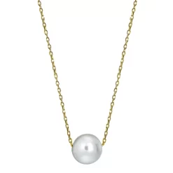 Buy ✨ AQUA Cultured Freshwater Pearl Necklace In Sterling Silver Or 18K Gold-Plated Sterling Silver, 15.5"-17.5" - 100% Exclusive White/gold 😉