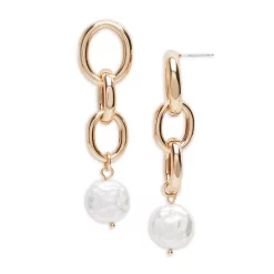 Promo 🛒 AQUA NEW COPY NEEDED - Gold Pearl Drop Earrings - 100% Exclusive White/gold 👏