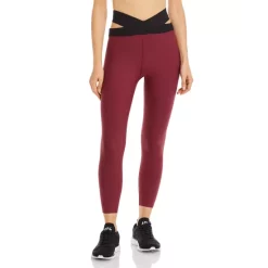 Wholesale 🥰 AQUA Criss Cross Waist Leggings - 100% Exclusive Black/merlot ✨