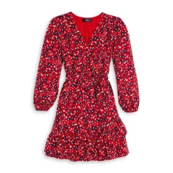 Promo ❤️ AQUA 😉 Girls' Spotted Leopard ITY 😀 Dress - Big Kid - 100% Exclusive Red ⭐