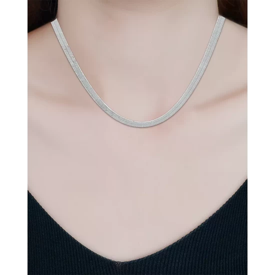 Outlet ๐ AQUA Herringbone Chain Necklace, 16" - 100% Exclusive Silver โค๏ธ 2 Outlet ๐ AQUA Herringbone Chain Necklace, 16" - 100% Exclusive Silver โค๏ธ - Image 2