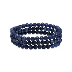 Top 10 👏 AQUA Triple Row Sodalite Beaded Stretch Bracelet - 100% Exclusive Blue 😍