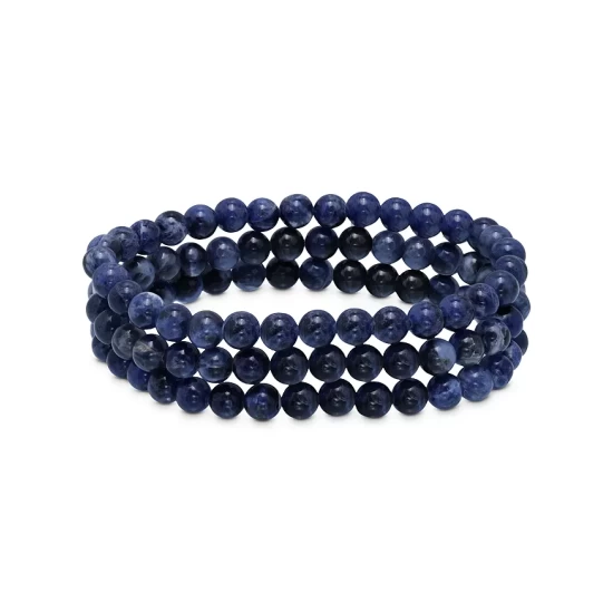 Top 10 ๐ AQUA Triple Row Sodalite Beaded Stretch Bracelet - 100% Exclusive Blue ๐ 1 Top 10 ๐ AQUA Triple Row Sodalite Beaded Stretch Bracelet - 100% Exclusive Blue ๐