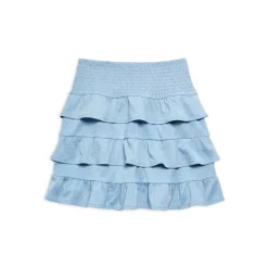 Coupon 🧨 AQUA Girls' Sparkle Smocked Skirt, Big Kid - 100% Exclusive Blue 😉