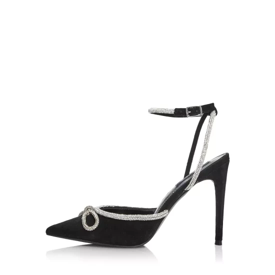 Top 10 ๐ AQUA ๐ Women's Charm Ankle Strap High Heel Pumps - 100% Exclusive Black Suede โ๏ธ 2 Top 10 ๐ AQUA ๐ Women's Charm Ankle Strap High Heel Pumps - 100% Exclusive Black Suede โ๏ธ - Image 2