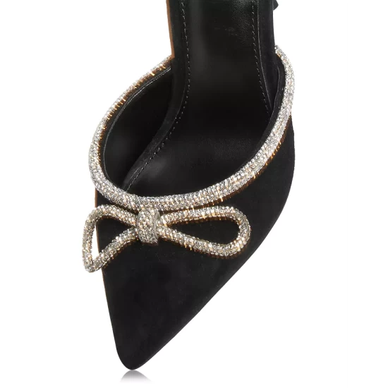 Top 10 ๐ AQUA ๐ Women's Charm Ankle Strap High Heel Pumps - 100% Exclusive Black Suede โ๏ธ 5 Top 10 ๐ AQUA ๐ Women's Charm Ankle Strap High Heel Pumps - 100% Exclusive Black Suede โ๏ธ - Image 5