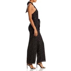 New 🎉 AQUA Metallic Clip Dot Halter Jumpsuit - 100% Exclusive Black/gold 🌟 -AQUA Elegant shop unnamed file 412