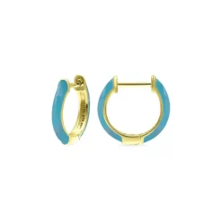 Brand new 💯 AQUA Enamel Huggie Hoop Earrings - 100% Exclusive Blue/gold 🔥 -AQUA Elegant shop unnamed file 4143