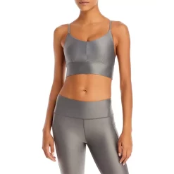 Coupon 🔔 AQUA Liquid Shine V Neck Sports Bra - 100% Exclusive Pewter 🥰 -AQUA Elegant shop unnamed file 4171