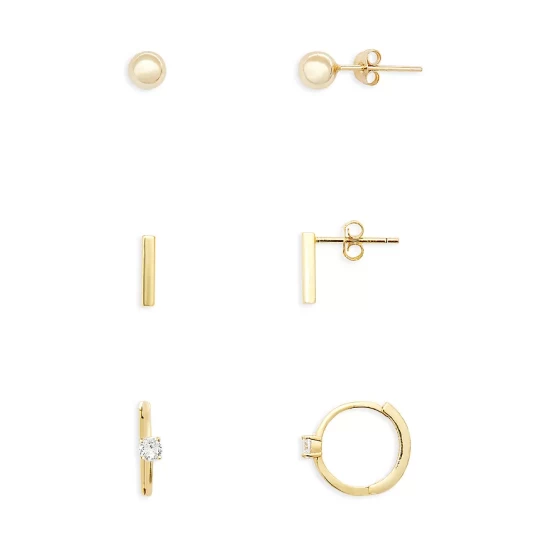 Coupon ๐ AQUA Cubic Zirconia Stud & Huggie Hoop Earrings, Set Of 3 - 100% Exclusive Gold โ 1 Coupon ๐ AQUA Cubic Zirconia Stud & Huggie Hoop Earrings, Set Of 3 - 100% Exclusive Gold โ