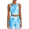 Cheap 👏 AQUA Scoop Printed Longline Sports Bra - 100% Exclusive Blue Combo 👏
