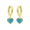 Coupon 🛒 AQUA Enamel Heart Drop Huggie Hoop Earrings - 100% Exclusive White/gold ⌛