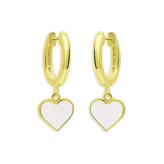 Coupon ๐ AQUA Enamel Heart Drop Huggie Hoop Earrings - 100% Exclusive White/gold โ 4 Coupon ๐ AQUA Enamel Heart Drop Huggie Hoop Earrings - 100% Exclusive White/gold โ - Image 4