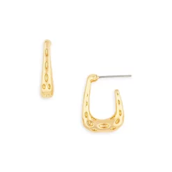 Best Sale ✔️ AQUA Textured Square Hoop Earrings In 18K Gold Plated - 100% Exclusive 🔥