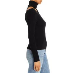 Buy ⭐ AQUA Cutout Turtleneck Cashmere Sweater - 100% Exclusive Black ⭐ -AQUA Elegant shop unnamed file 425
