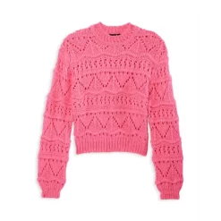 Best Pirce ❤️ AQUA Girls' Open Stitch Pullover, Big Kid - 100% Exclusive Bubblegum 😀
